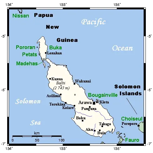 La carte Île Buka