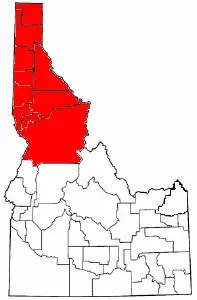 La carte Panhandle de l'Idaho