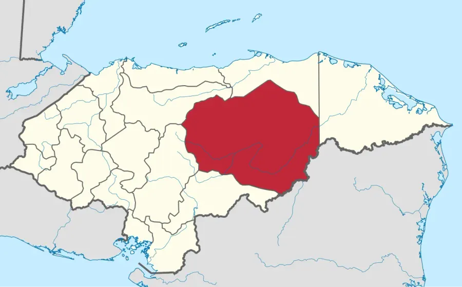 La carte Département d'Olancho