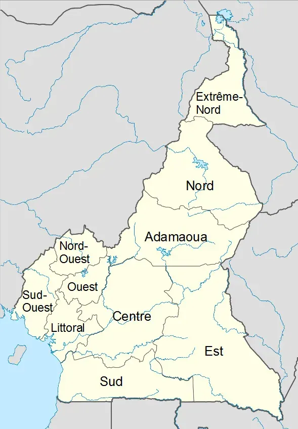La carte Régions du Cameroun