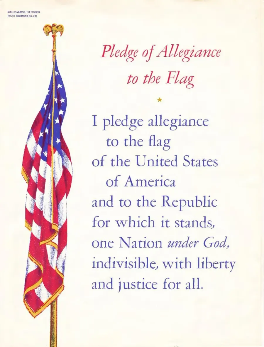 La carte Serment d'allégeance au drapeau des États-Unis