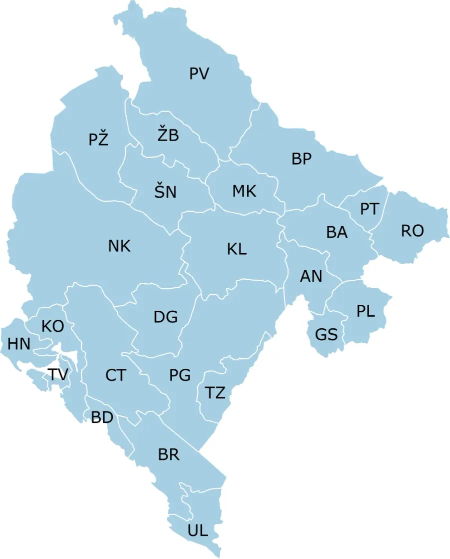 The Vehicle registration plates of Montenegro card