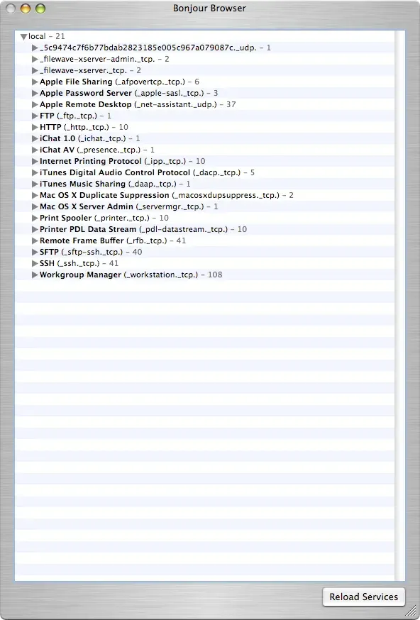 La carte Apple Bonjour