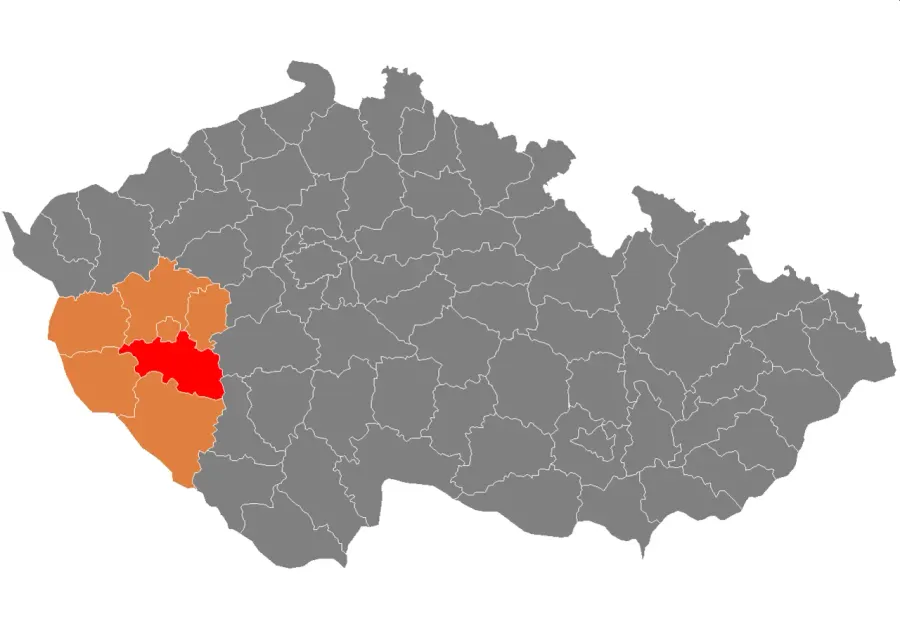 La carte District de Plzeň-Sud