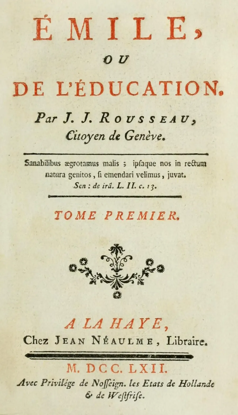 The Emile, or On Education card