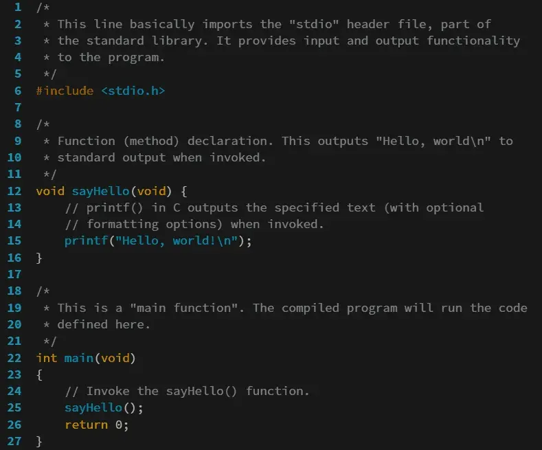 The Programming language card