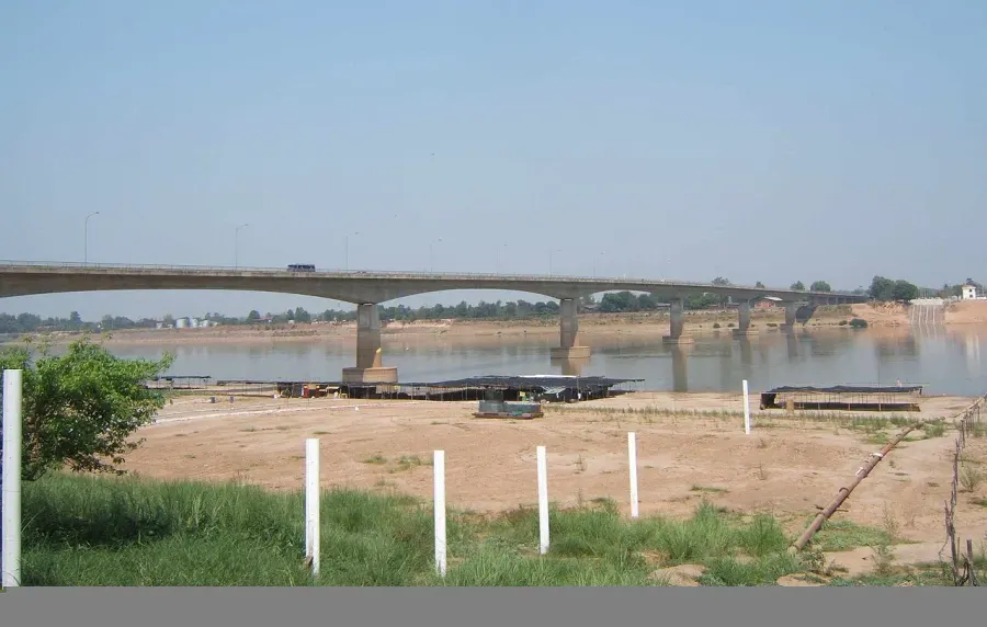 La carte Pont de l'amitié lao-thaïlandaise