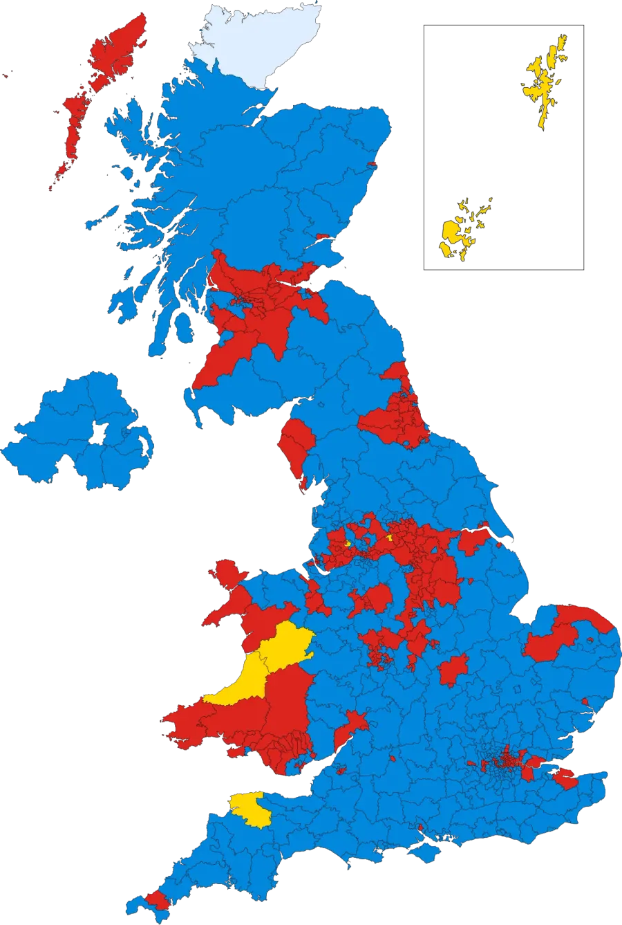 La carte Élections générales britanniques de 1959