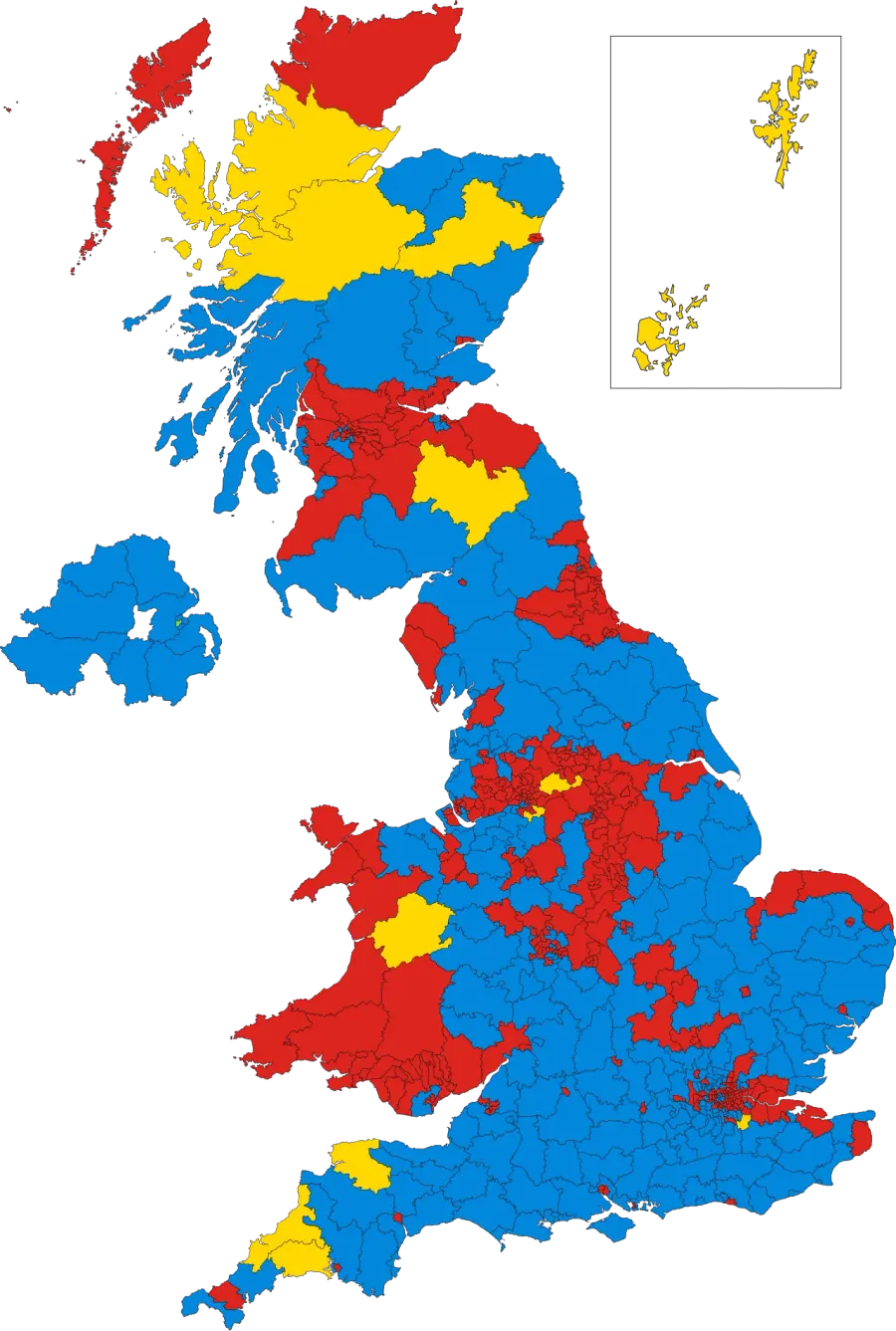 La carte Élections générales britanniques de 1966
