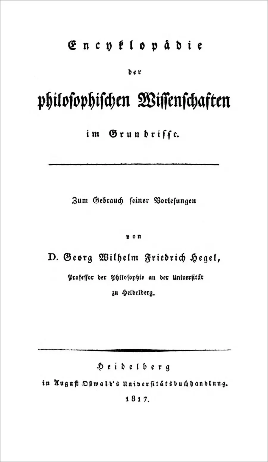 La carte Encyclopédie des sciences philosophiques