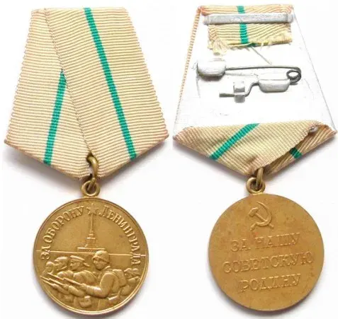 La carte Médaille pour la Défense de Léningrad