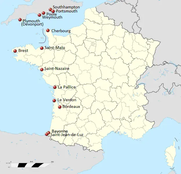 La carte Opération Ariel