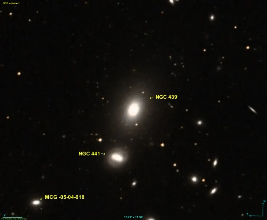 La carte NGC 439