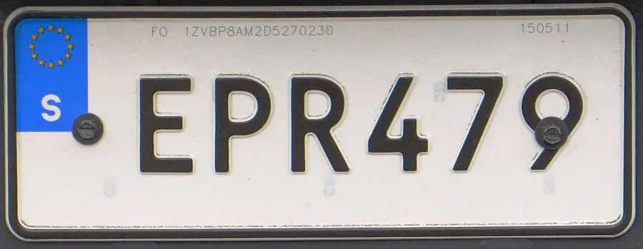 The Vehicle registration plates of Sweden card