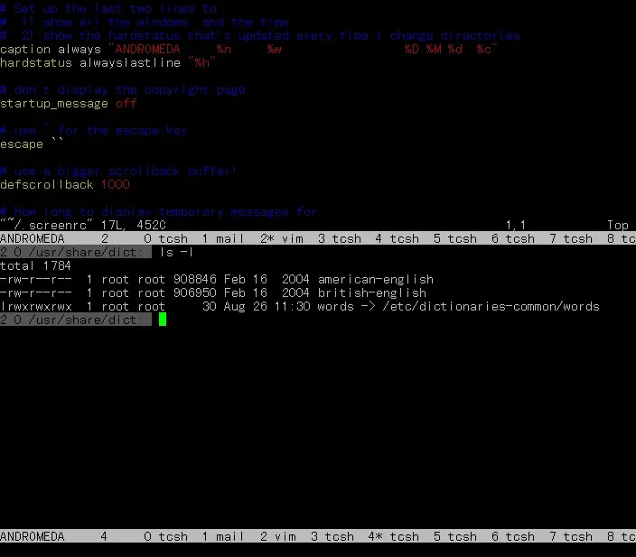 The GNU Screen card