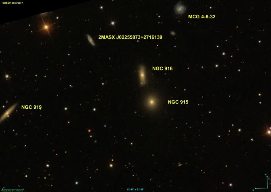 La carte NGC 915