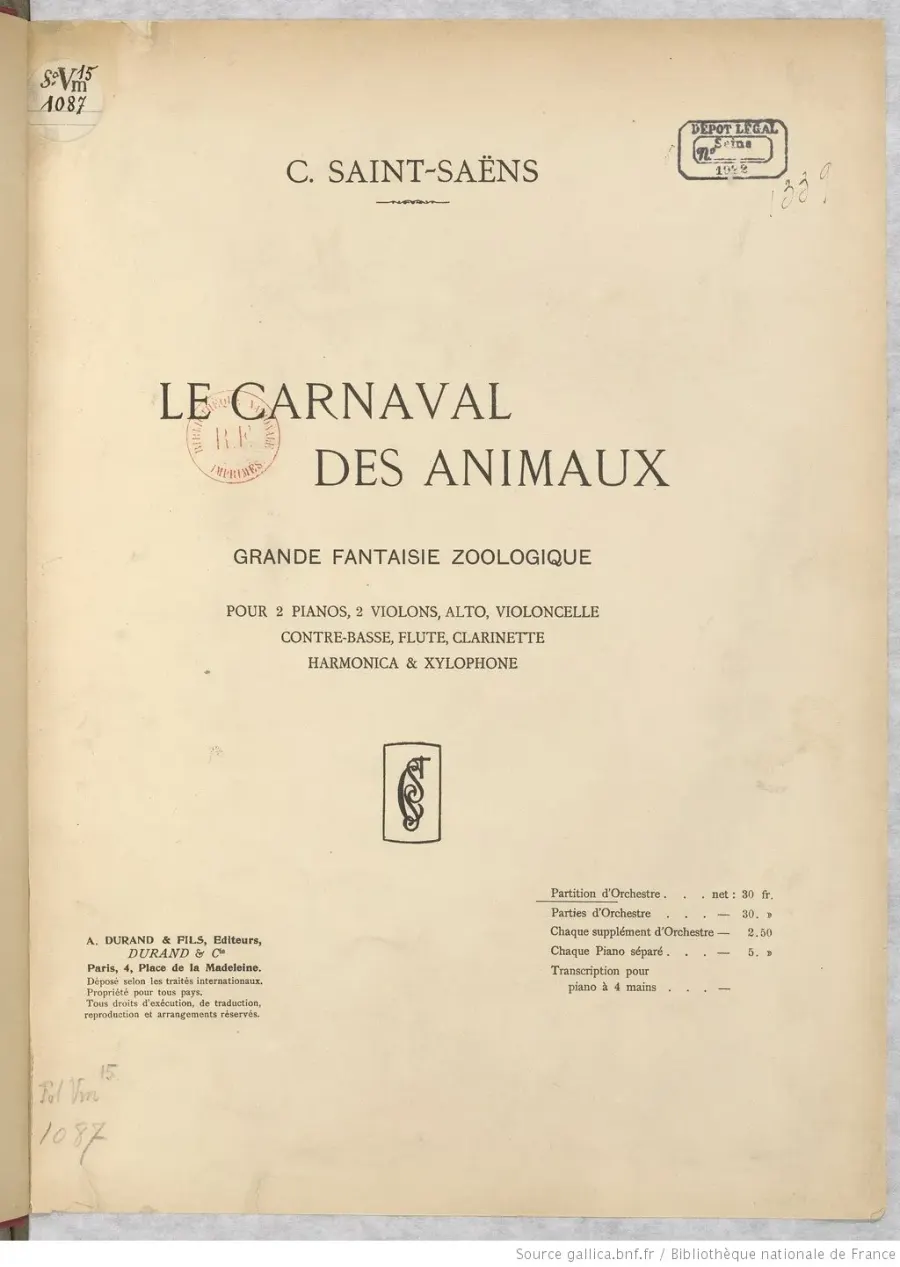 La carte Le Carnaval des animaux