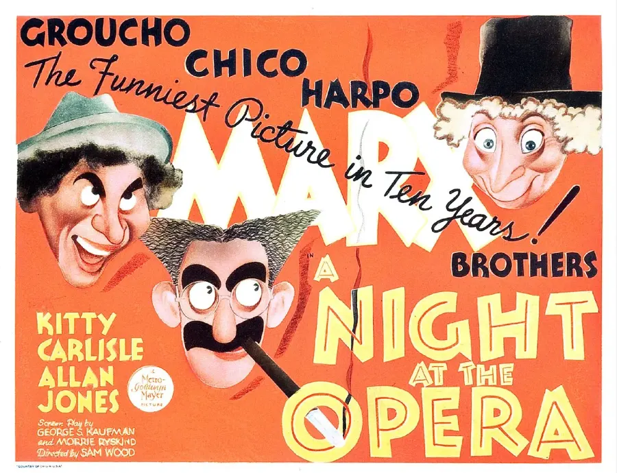 La carte Une nuit à l'opéra