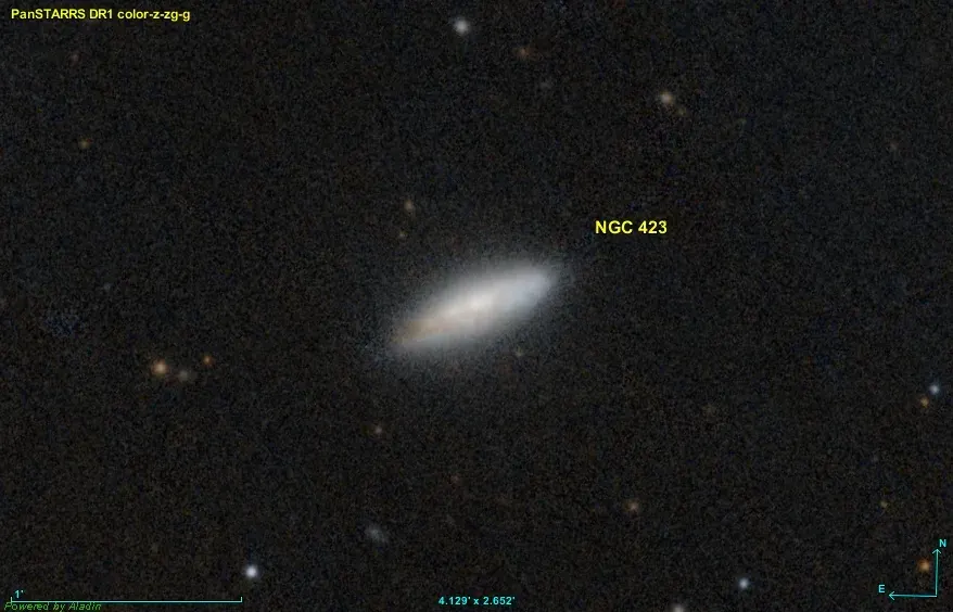 La carte NGC 423