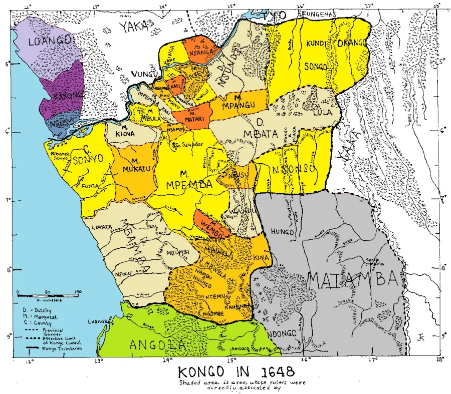 La carte Royaume de Matamba