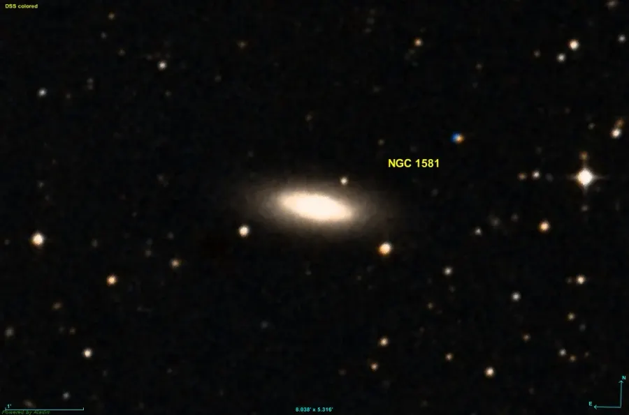 La carte NGC 1581